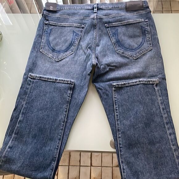 True Religion NWT jeans 34 GINO relaxed slim dark blue wash faded distressed - Picture 7 of 16